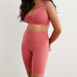 {aerie}: real me wrap bike short, pink